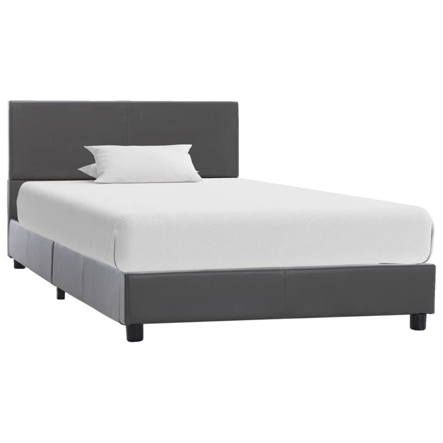 Bedframe kunstleer grijs 100x200 cm