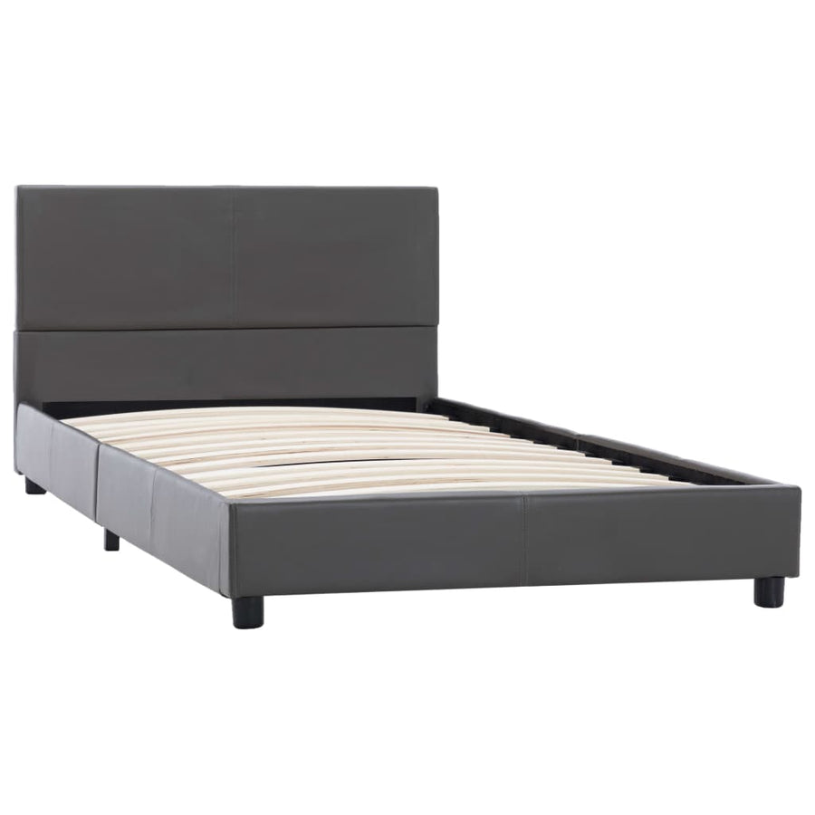 Bedframe kunstleer grijs 100x200 cm