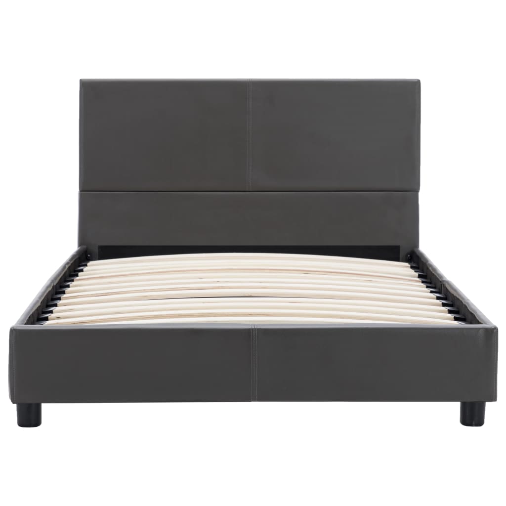 Bedframe kunstleer grijs 100x200 cm
