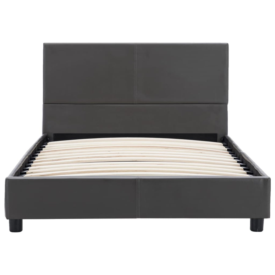 Bedframe kunstleer grijs 100x200 cm