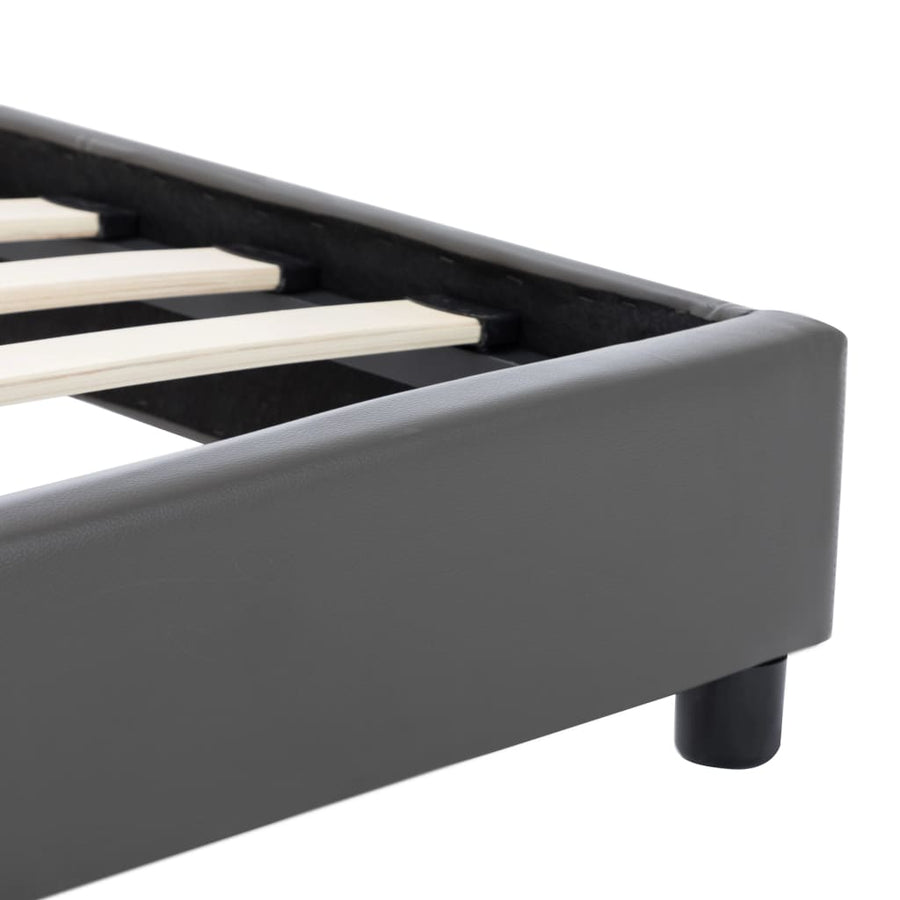 Bedframe kunstleer grijs 100x200 cm