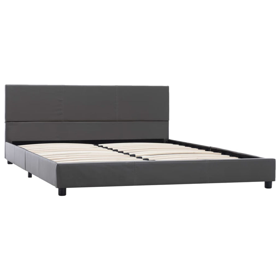 Bedframe kunstleer grijs 140x200 cm