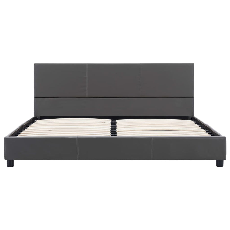 Bedframe kunstleer grijs 140x200 cm
