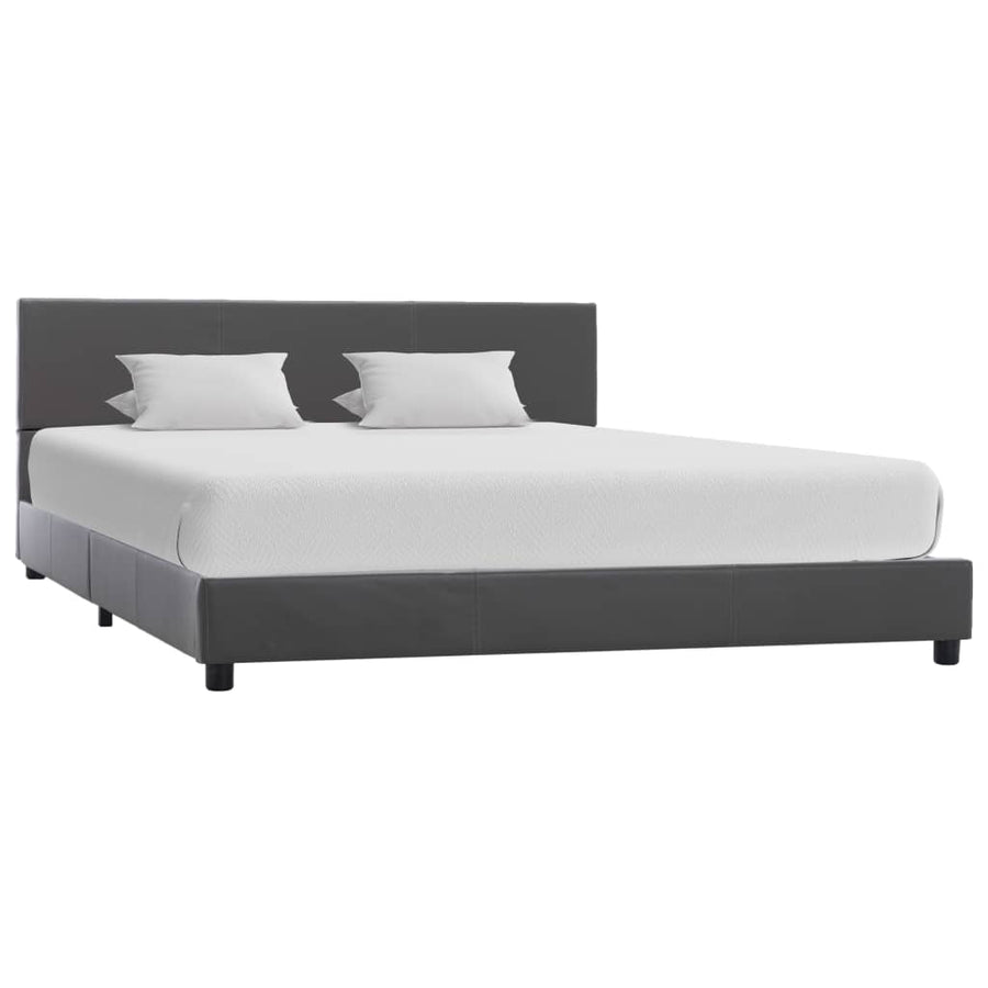 Bedframe kunstleer grijs 160x200 cm