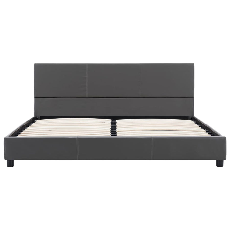 Bedframe kunstleer grijs 160x200 cm