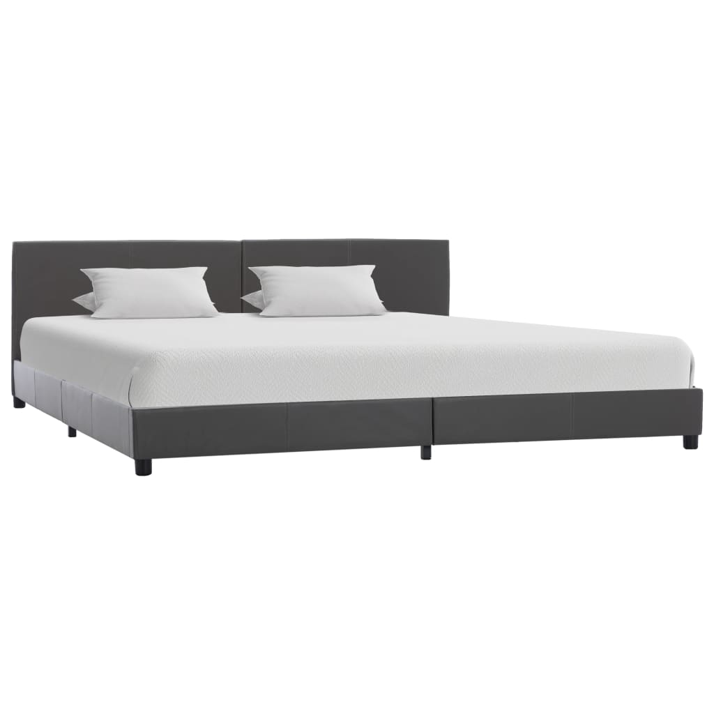 Bedframe kunstleer grijs 180x200 cm