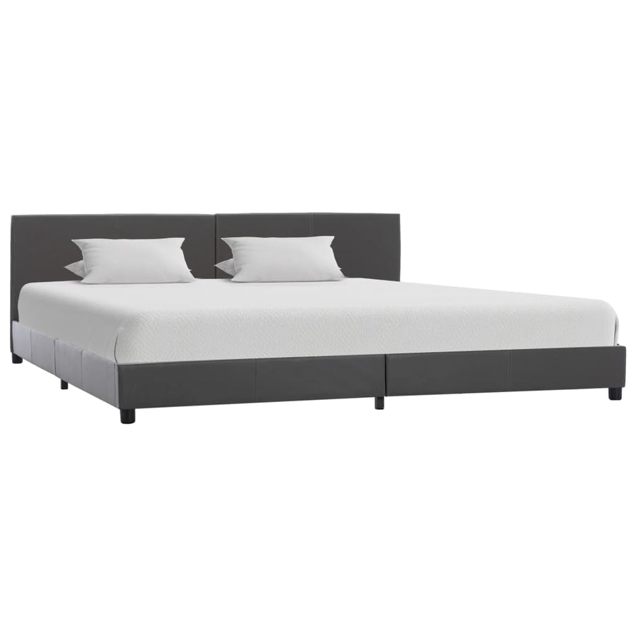 Bedframe kunstleer grijs 180x200 cm