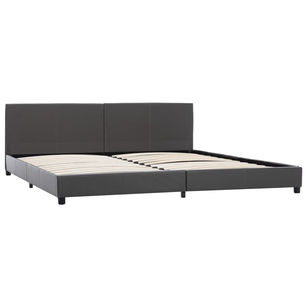 Bedframe kunstleer grijs 180x200 cm