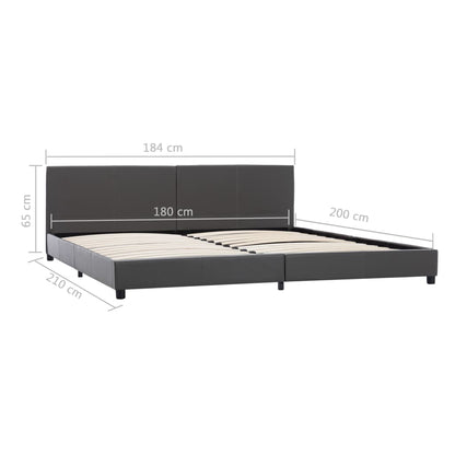 Bedframe kunstleer grijs 180x200 cm