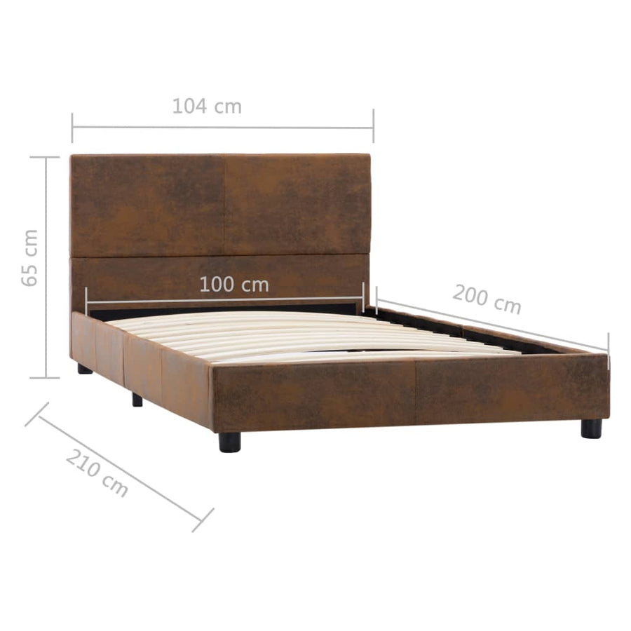 Bedframe Kunstsuède 100 x 200 cm