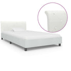 Bed frame faux leather white 90x200 cm