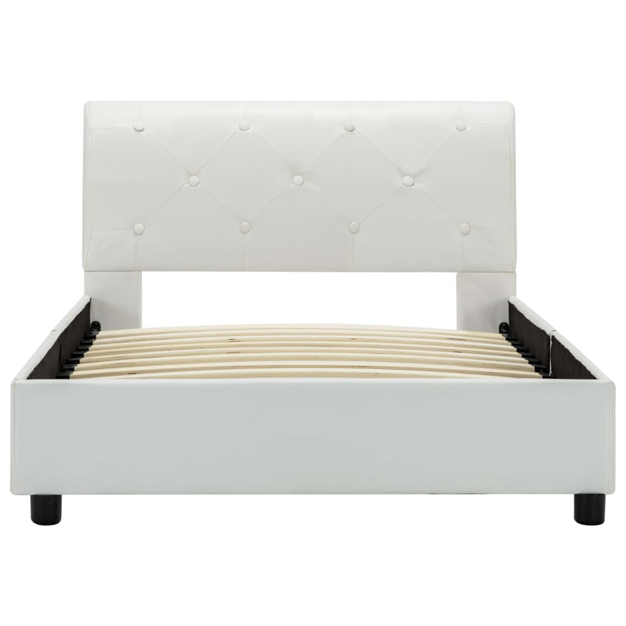 Bedframe kunstleer wit 90x200 cm