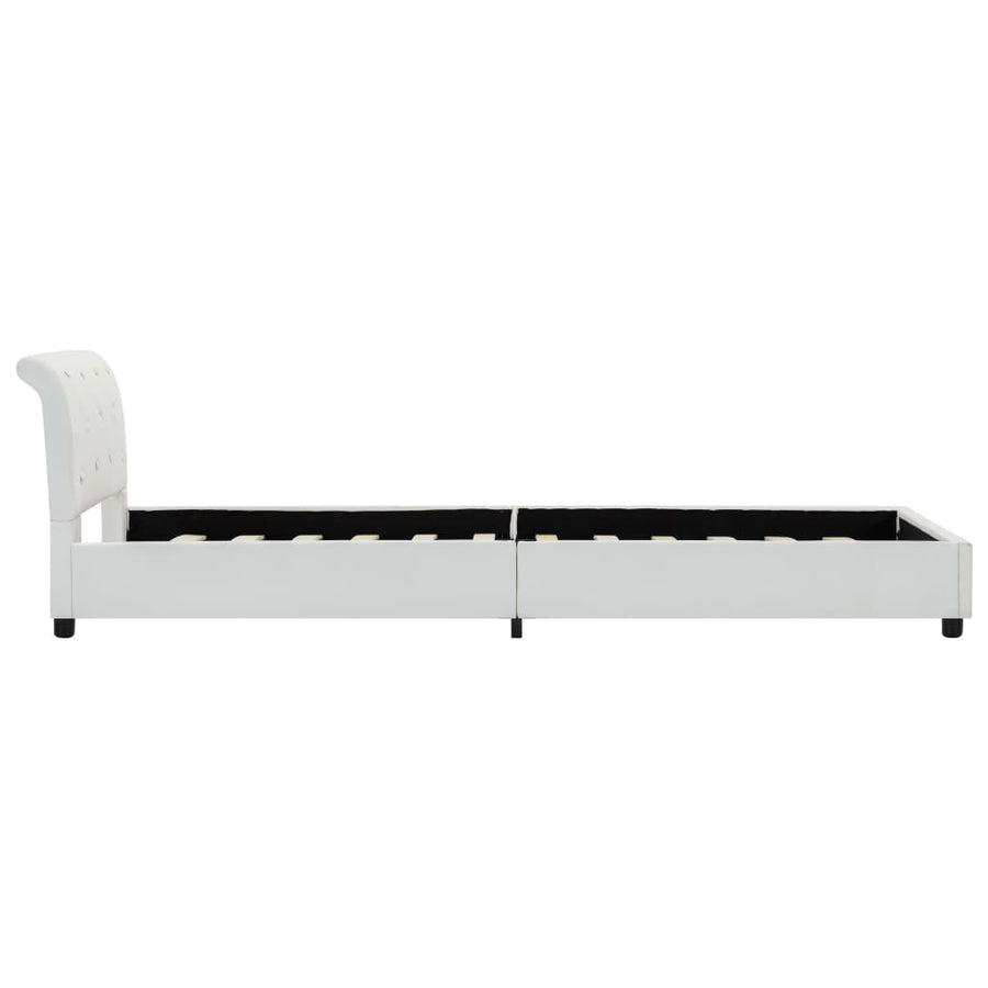Bedframe kunstleer wit 90x200 cm