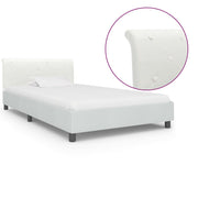 Bedframe kunstleer wit 100x200 cm