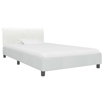Bedframe kunstleer wit 100x200 cm