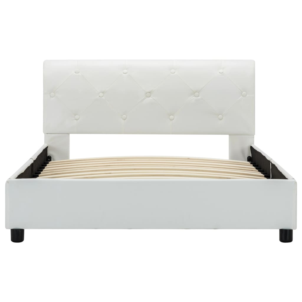 Bedframe kunstleer wit 100x200 cm