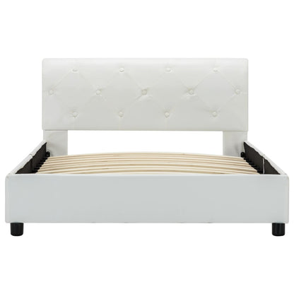 Bedframe kunstleer wit 100x200 cm