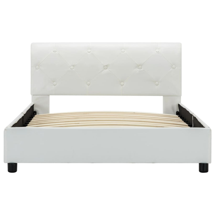 Bedframe kunstleer wit 100x200 cm