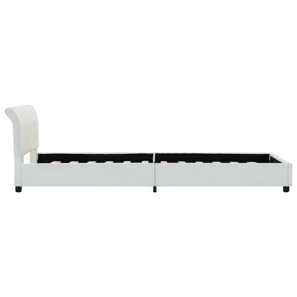 Bedframe kunstleer wit 100x200 cm