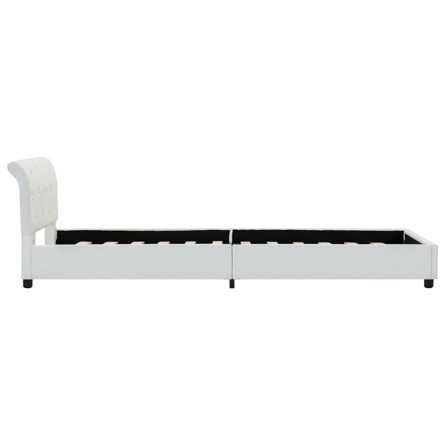 Bedframe kunstleer wit 100x200 cm
