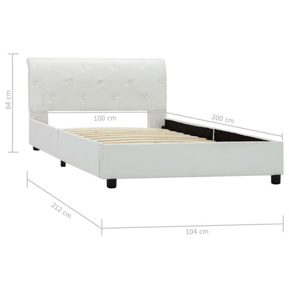 Bedframe kunstleer wit 100x200 cm