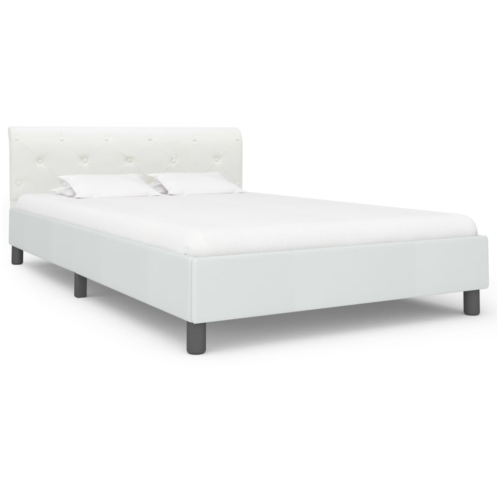 Bedframe kunstleer wit 120x200 cm