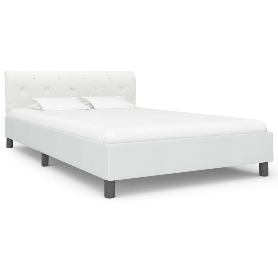 Bedframe kunstleer wit 120x200 cm