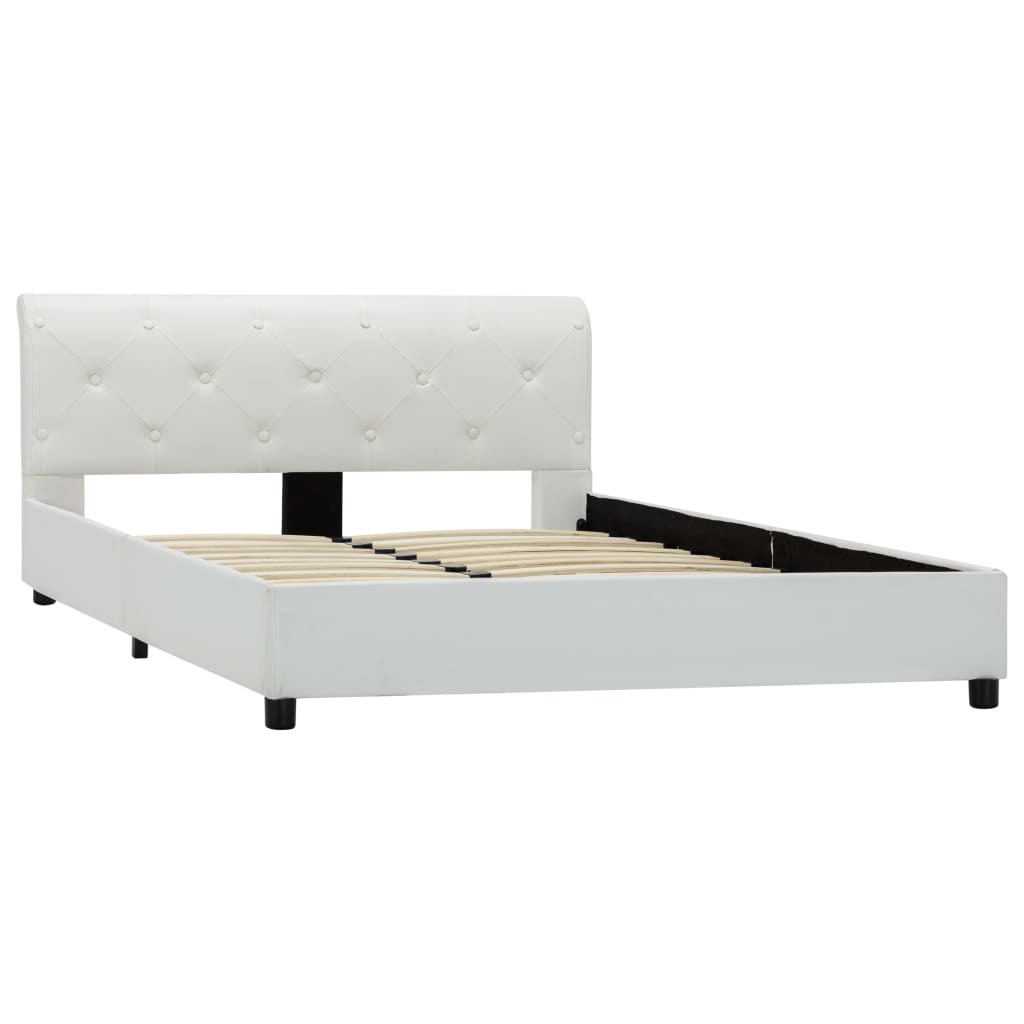 Bedframe kunstleer wit 120x200 cm