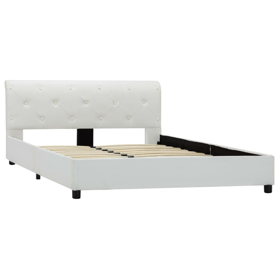 Bedframe kunstleer wit 120x200 cm