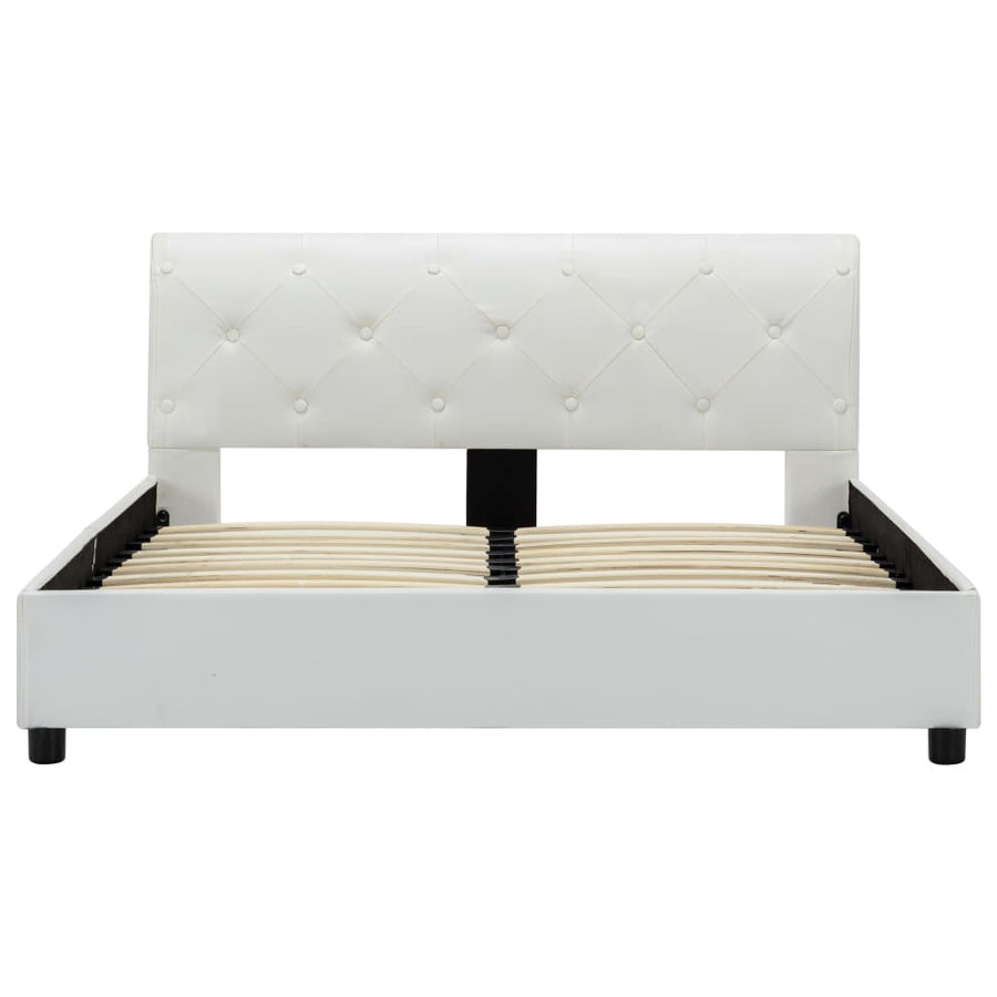 Bedframe kunstleer wit 120x200 cm