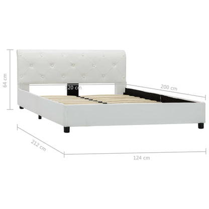 Bedframe kunstleer wit 120x200 cm