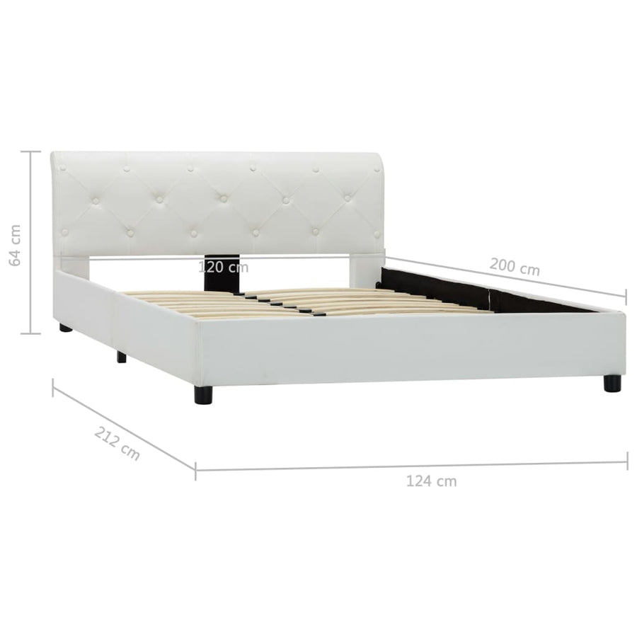 Bedframe kunstleer wit 120x200 cm
