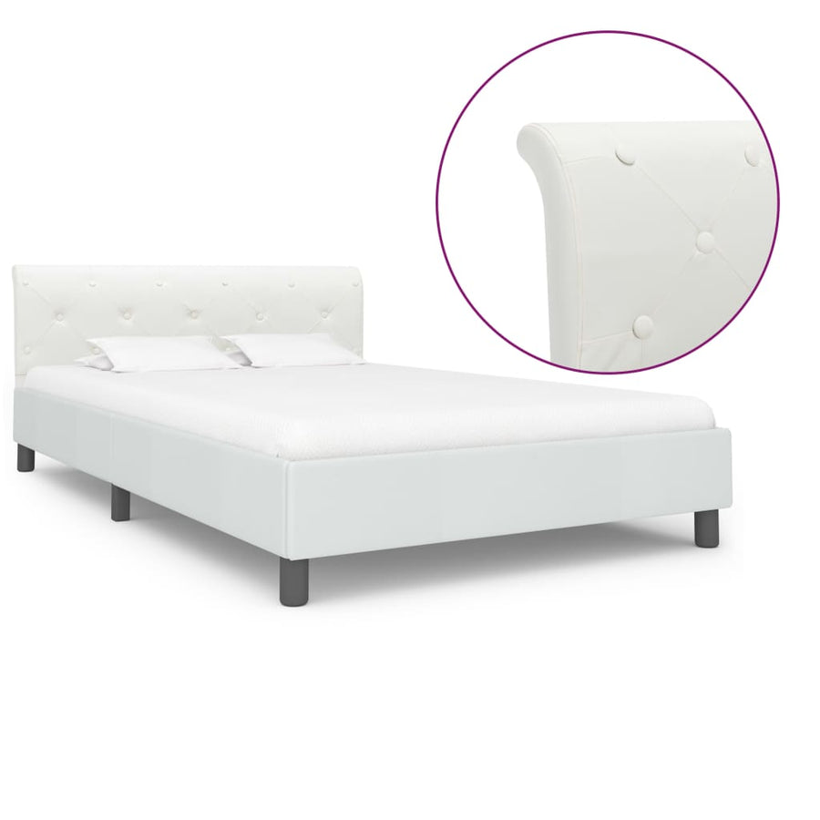 Bedframe Kunstleer 140 x 200 cm Wit
