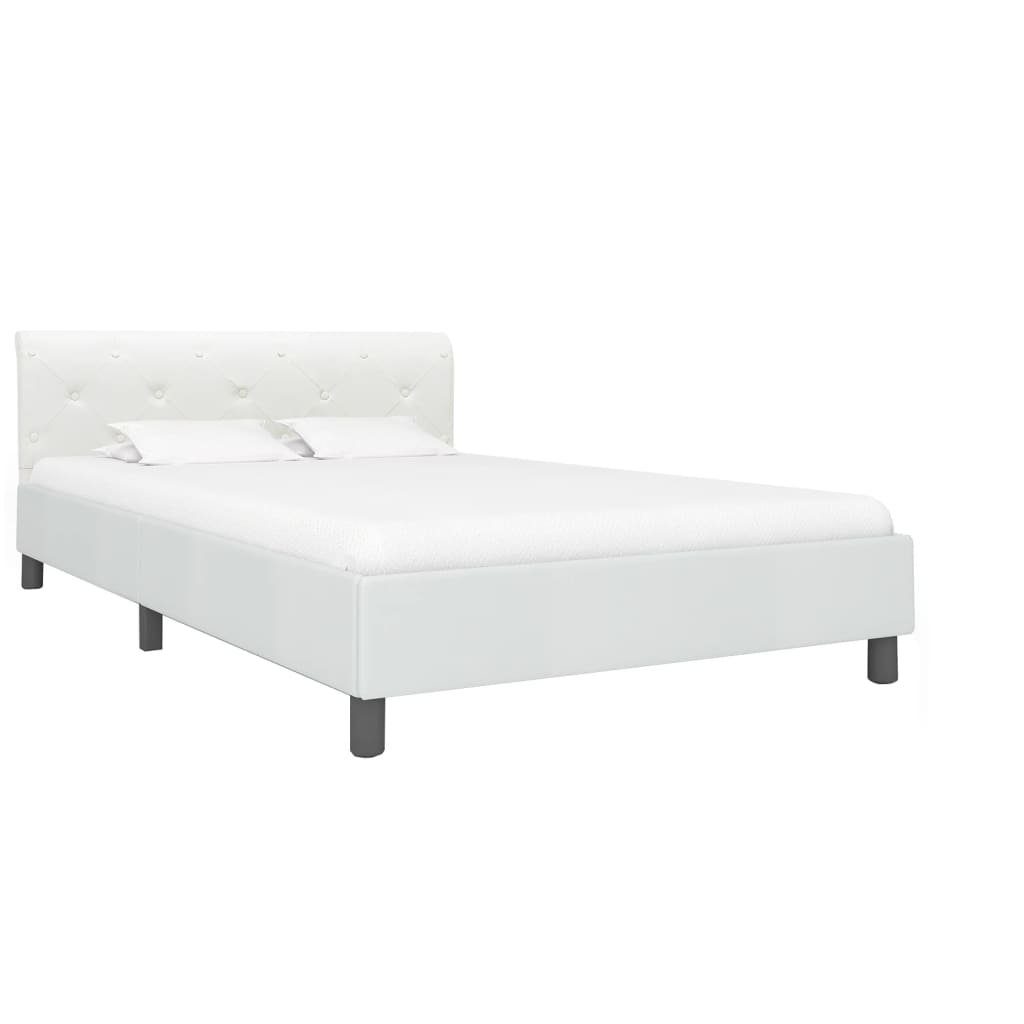 Bedframe Kunstleer 140 x 200 cm Wit