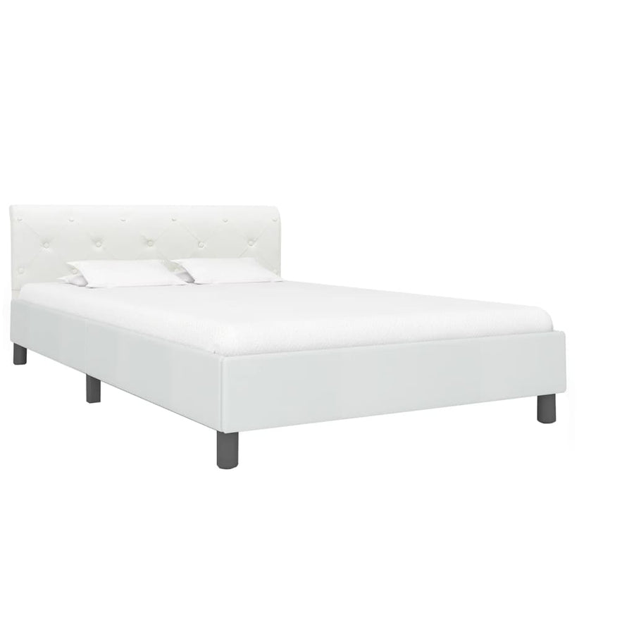 Bedframe Kunstleer 140 x 200 cm Wit