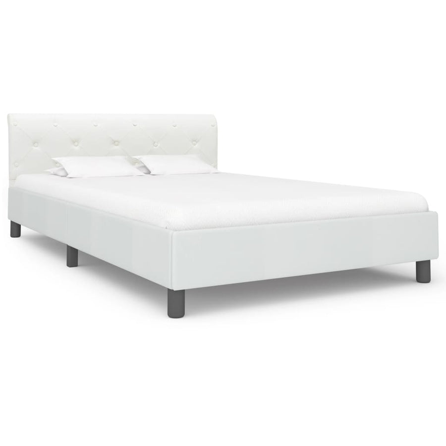 Bedframe Kunstleer 140 x 200 cm Wit