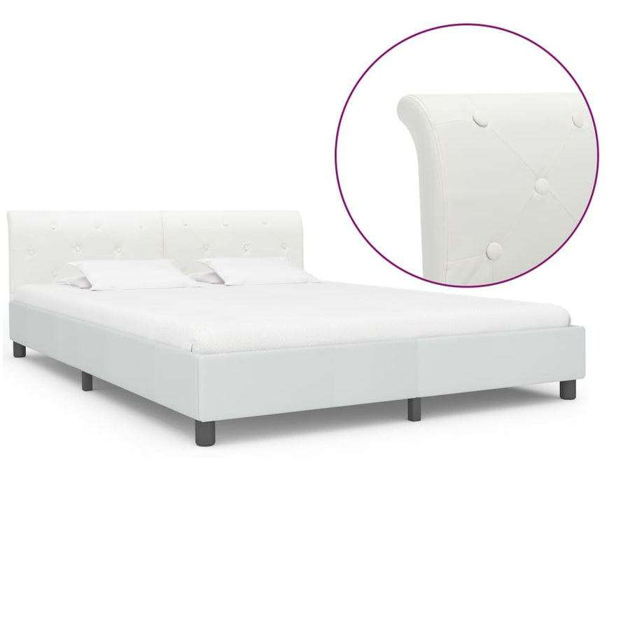 Bedframe Kunstleer 160 x 200 cm Wit