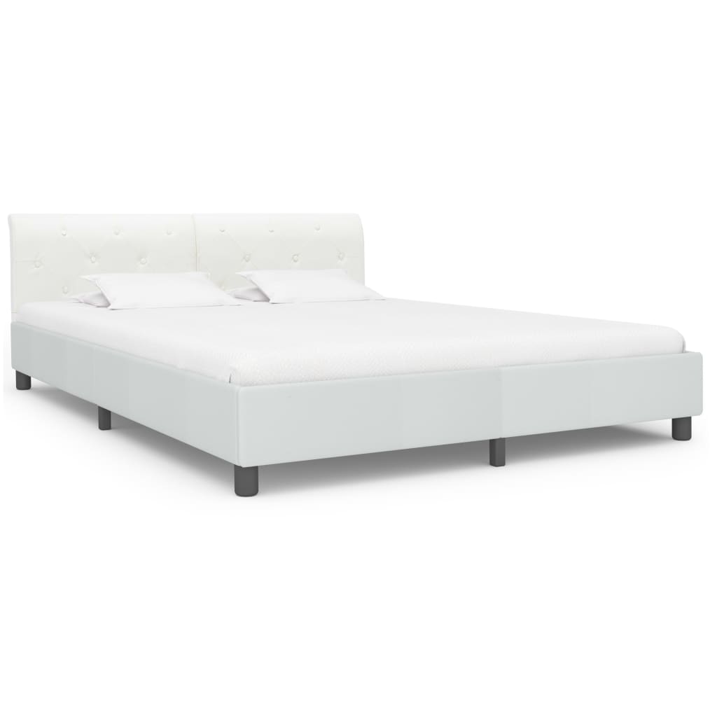 Bedframe Kunstleer 160 x 200 cm Wit
