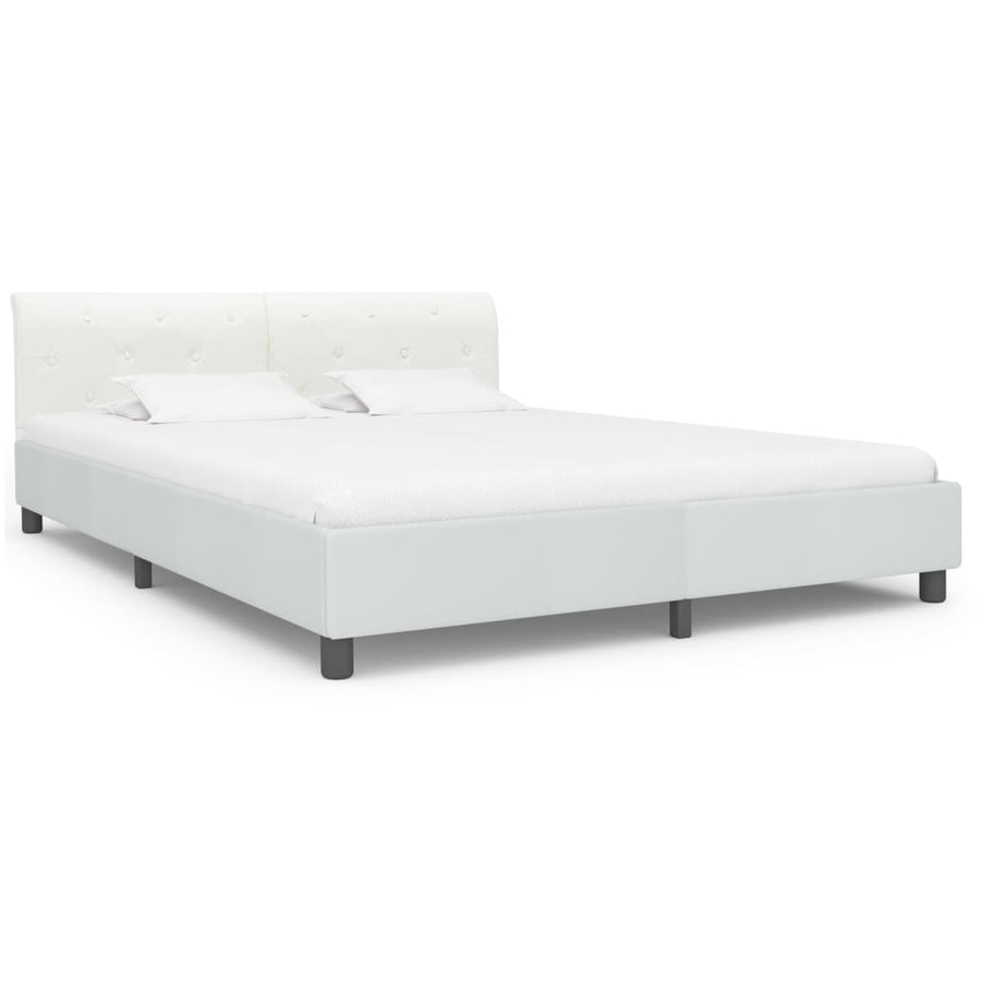 Bedframe Kunstleer 160 x 200 cm Wit