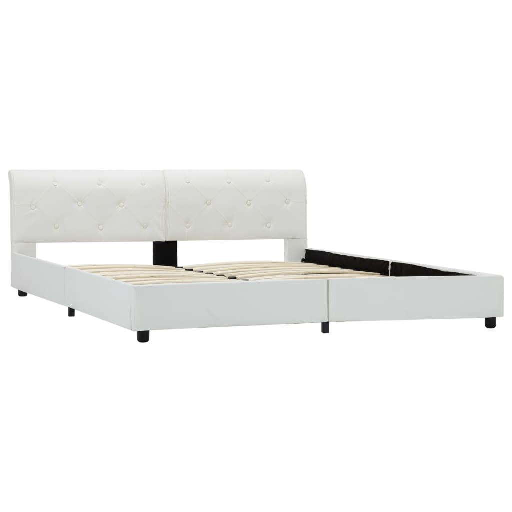 Bedframe Kunstleer 160 x 200 cm Wit
