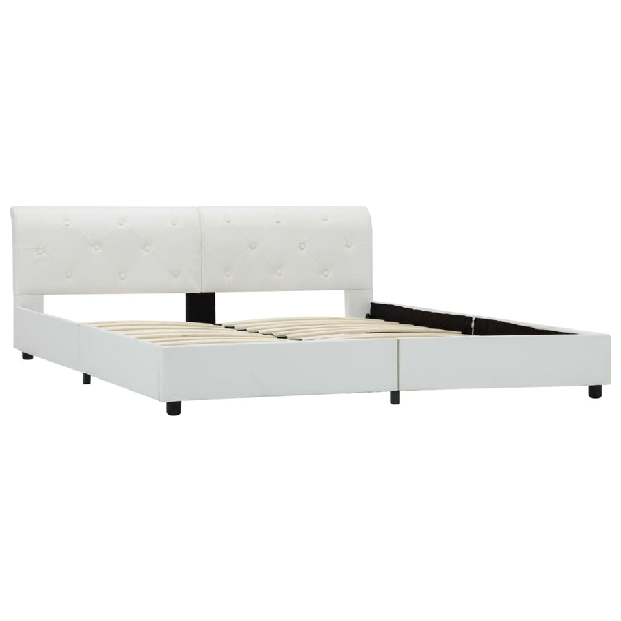 Bedframe Kunstleer 160 x 200 cm Wit