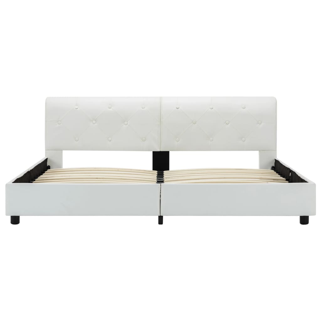 Bedframe Kunstleer 160 x 200 cm Wit