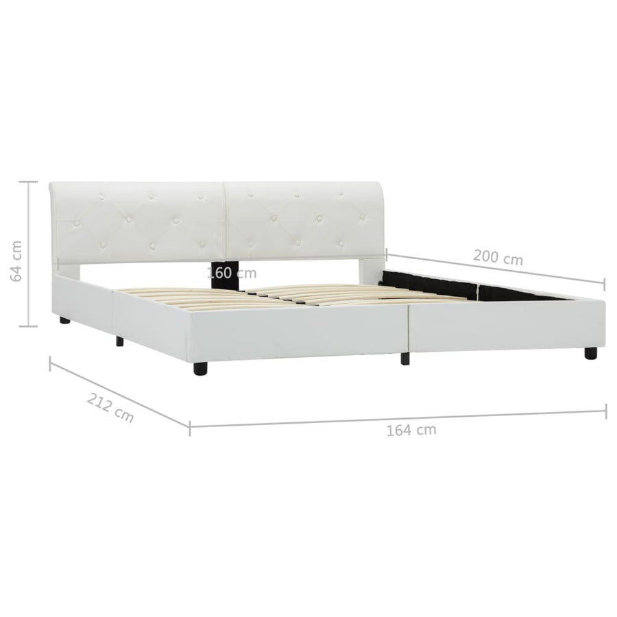 Bedframe Kunstleer 160 x 200 cm Wit
