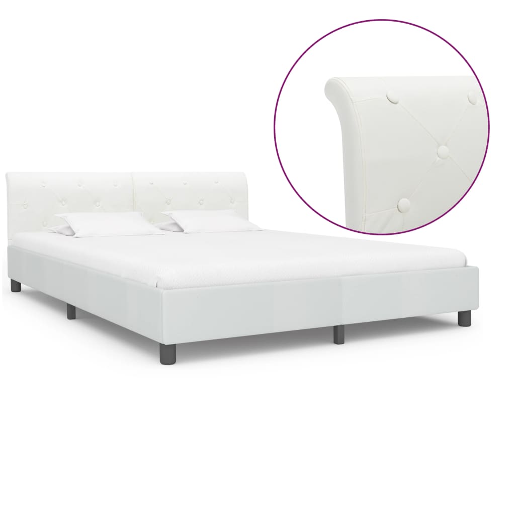 Bedframe kunstleer wit 180x200 cm