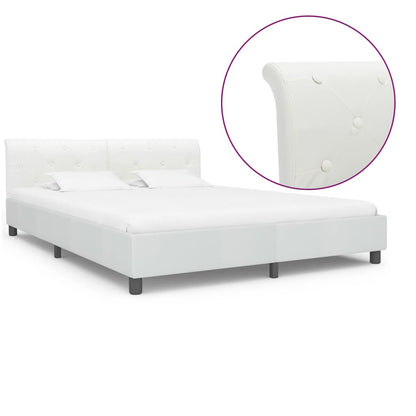 Bedframe kunstleer wit 180x200 cm