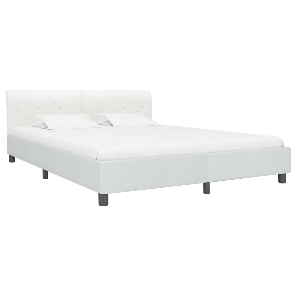 Bedframe kunstleer wit 180x200 cm
