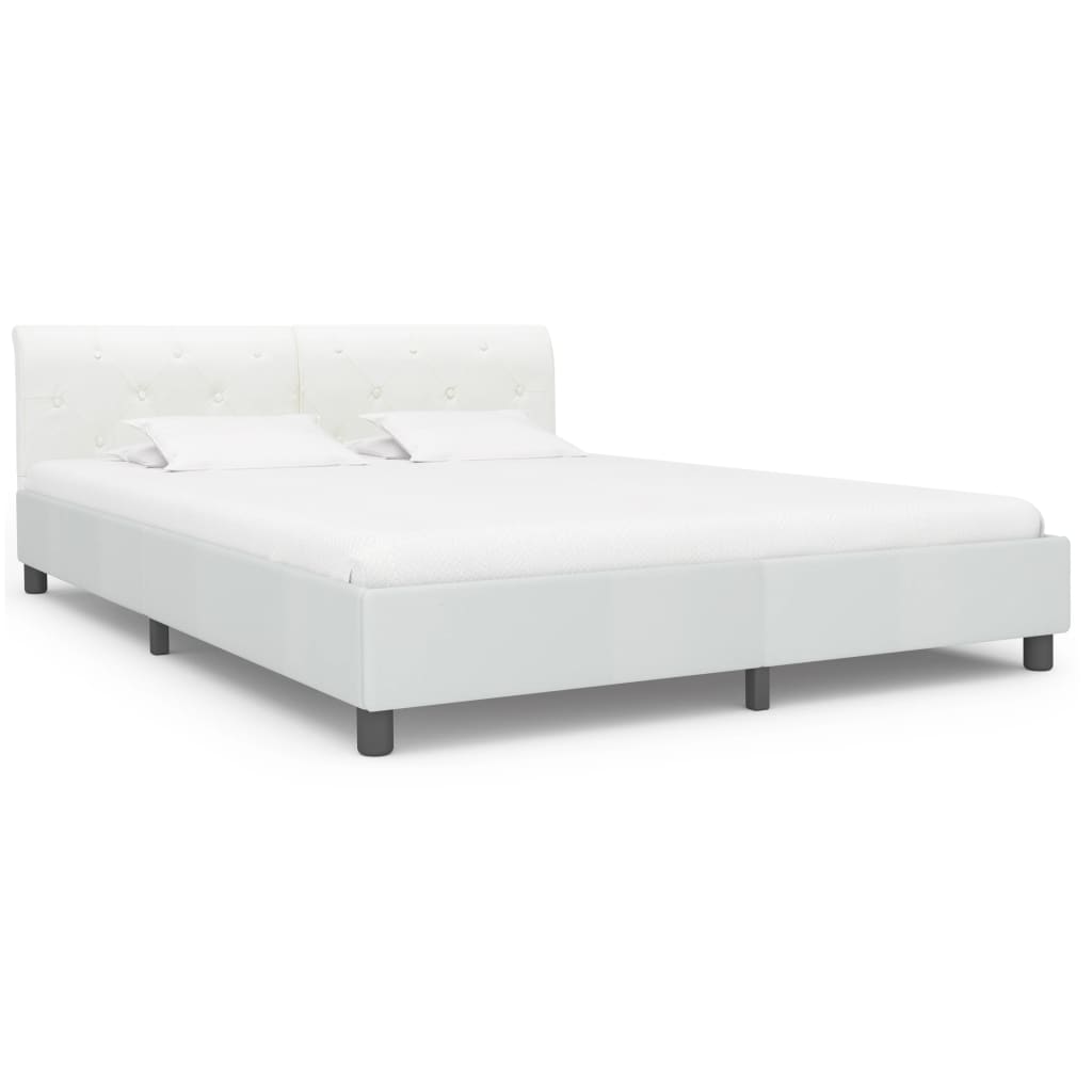 Bedframe kunstleer wit 180x200 cm