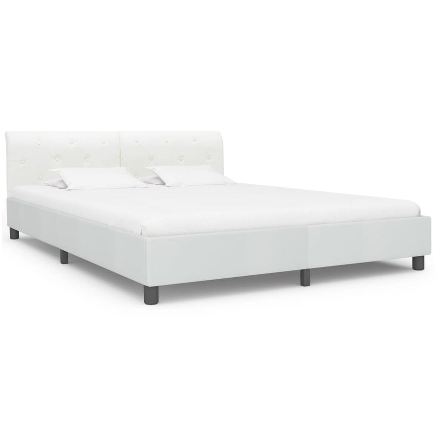 Bedframe kunstleer wit 180x200 cm