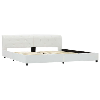 Bedframe kunstleer wit 180x200 cm