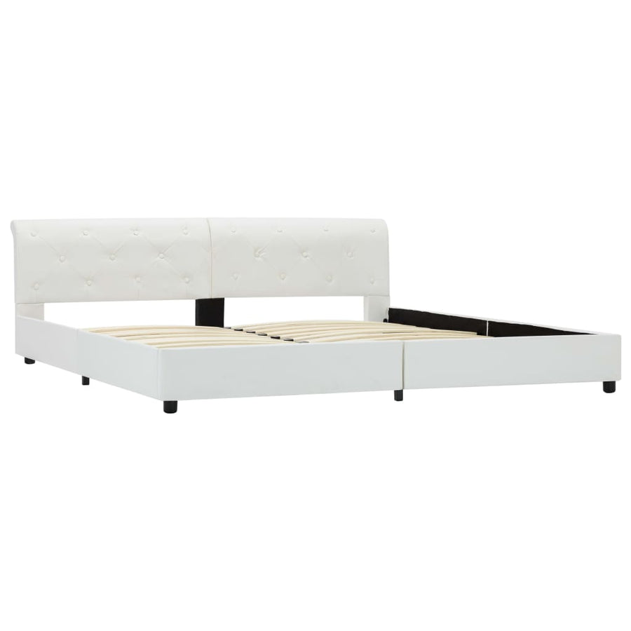 Bedframe kunstleer wit 180x200 cm